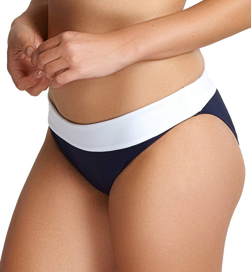 Panache Catarina Fold-Over Bikini Bottom, Midnight/White, XL - Image 1